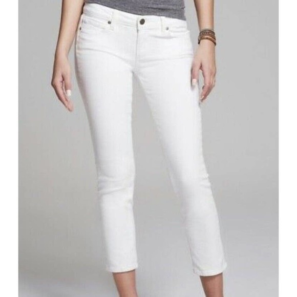 PAIGE Bright Women's Optic White Paige Kylie Crop Skinny Jeans Size 24 NWT